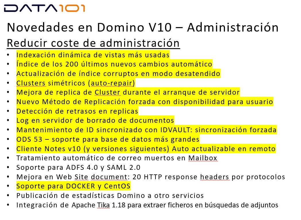 Novedades HCl Domino 10