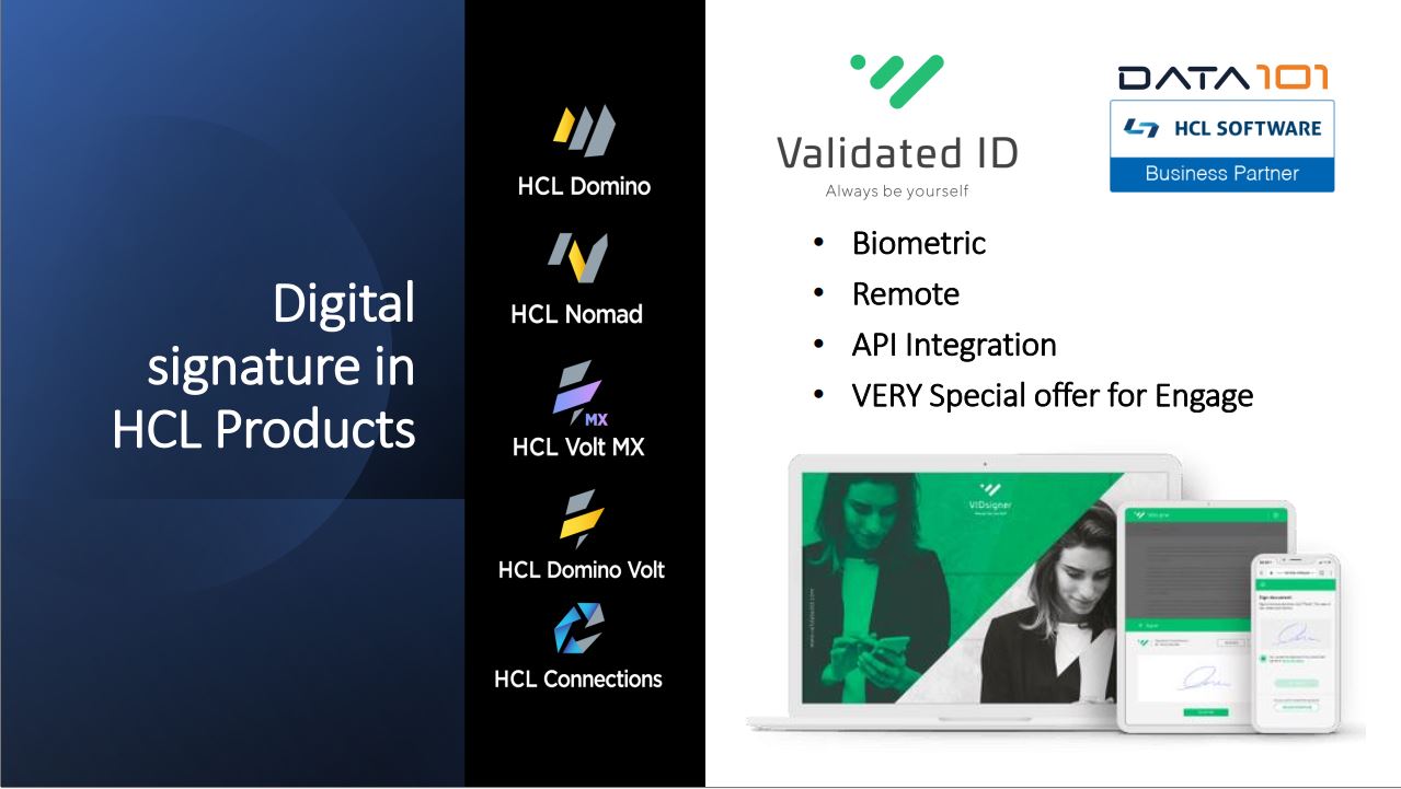 HCL Domino - ValidatedID - Digital Signatures - Fully legal validity
