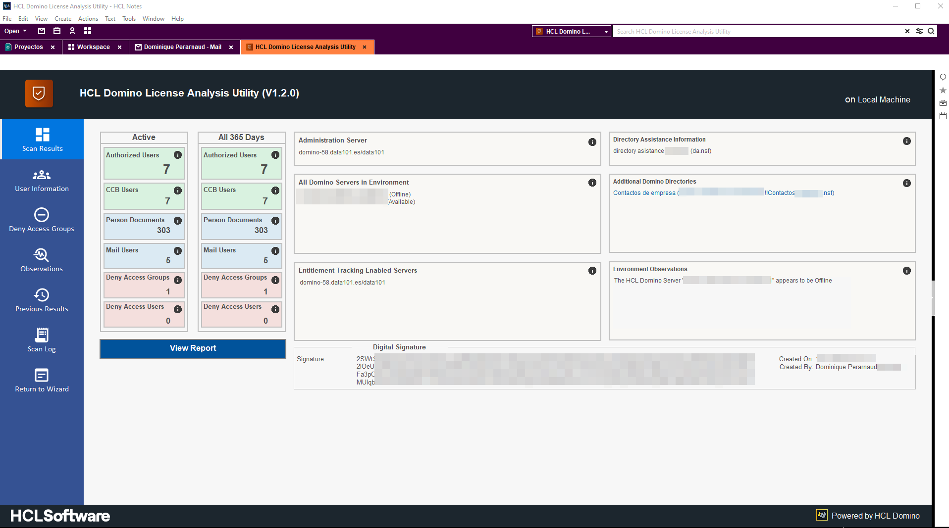 License DLAU HCL Domino Report